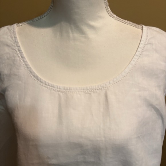 Kate Hill Woman‎ 3X White 100% Linen Sleeveless Tank Top Blouse Lightweight - Picture 3 of 5